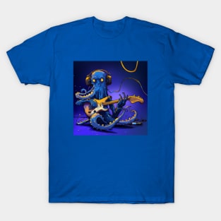 Blue Octopus Plays Jazz Guitar T-Shirt